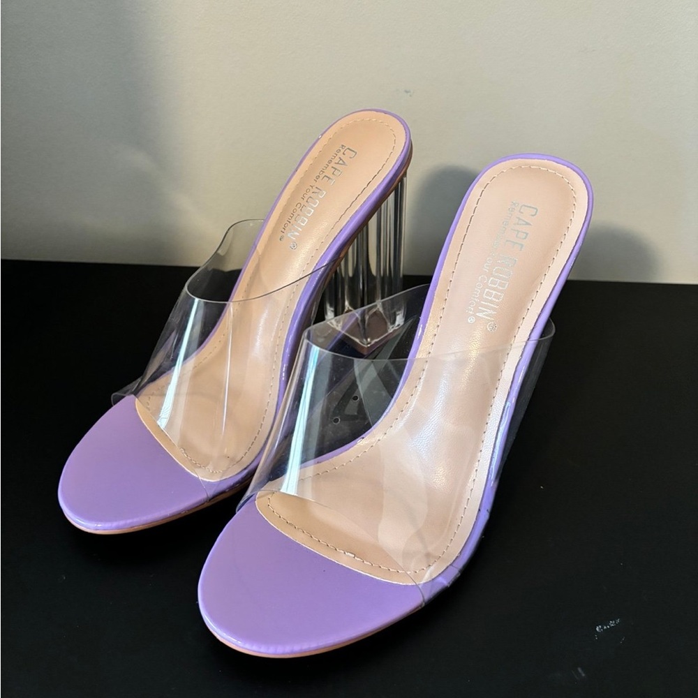 Cape Robbin Lavender and Clear Heels